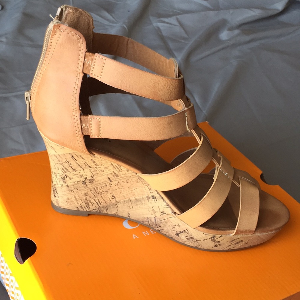 strappy wedge heels